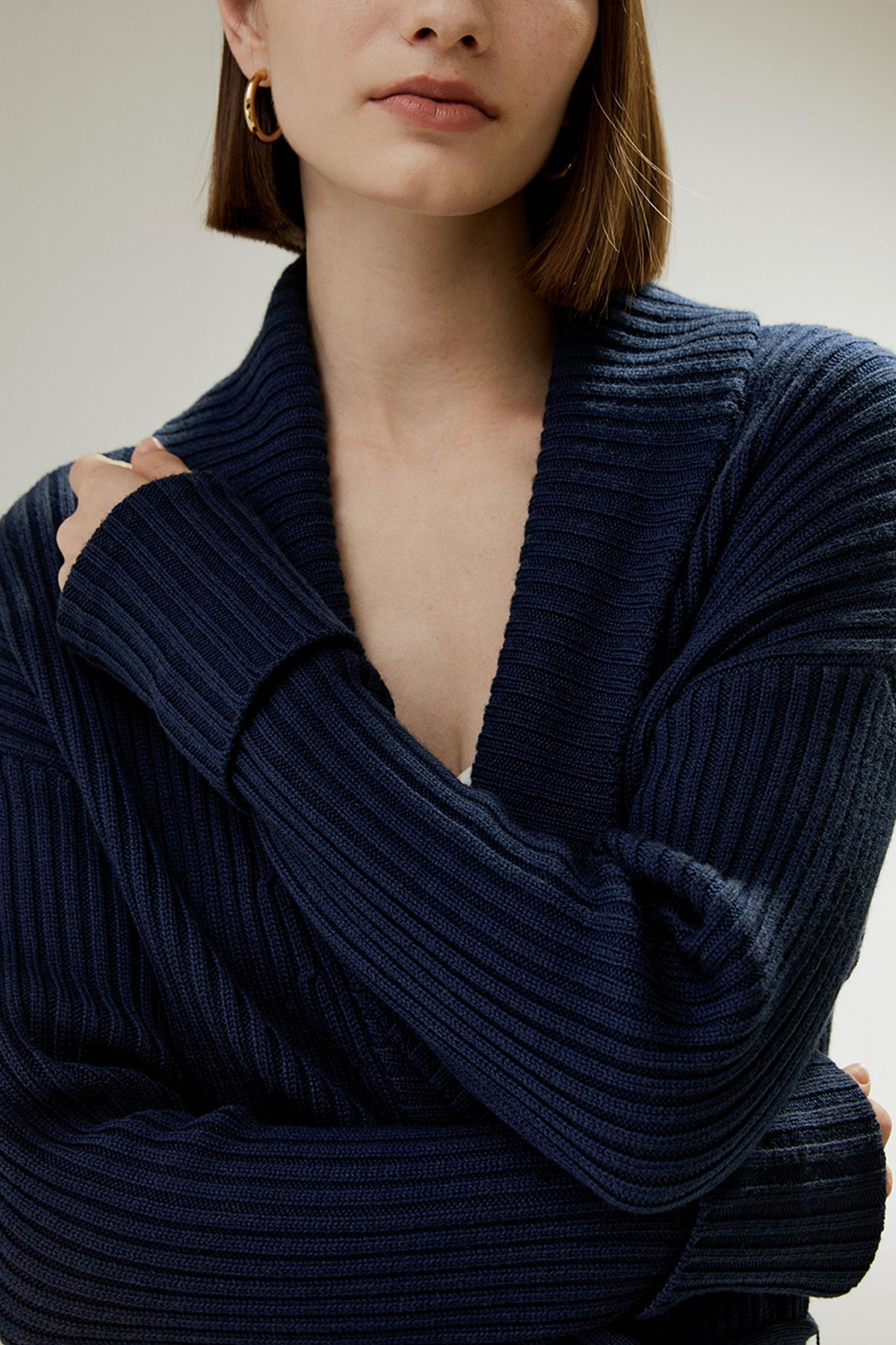 LILYSILK Wool Cardigans Womens Camel Pure Wool Elegant Belted Sweater L Product Image