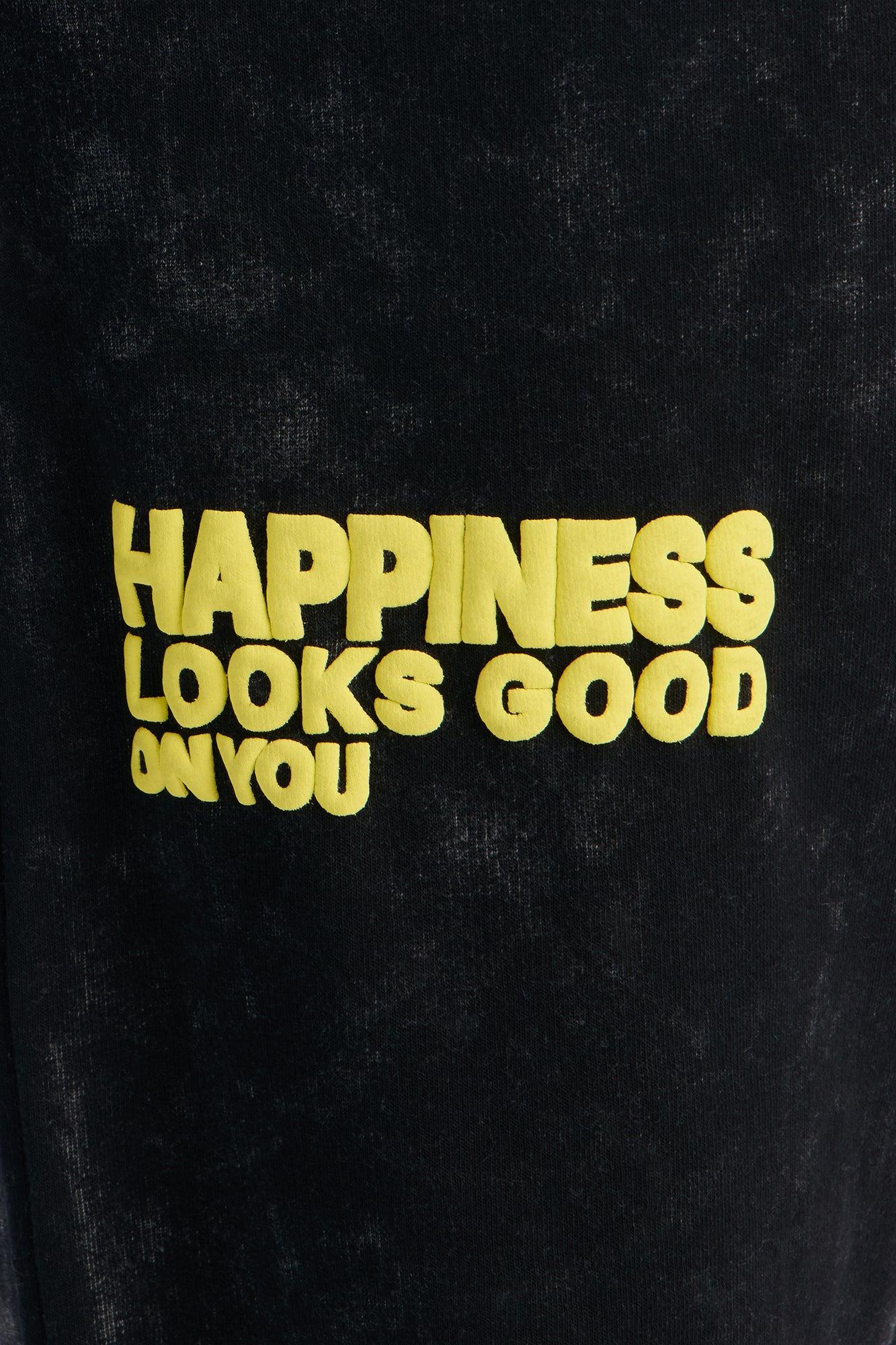 Happiness Looks Good On You Fleece Pant Set - Black Female Product Image