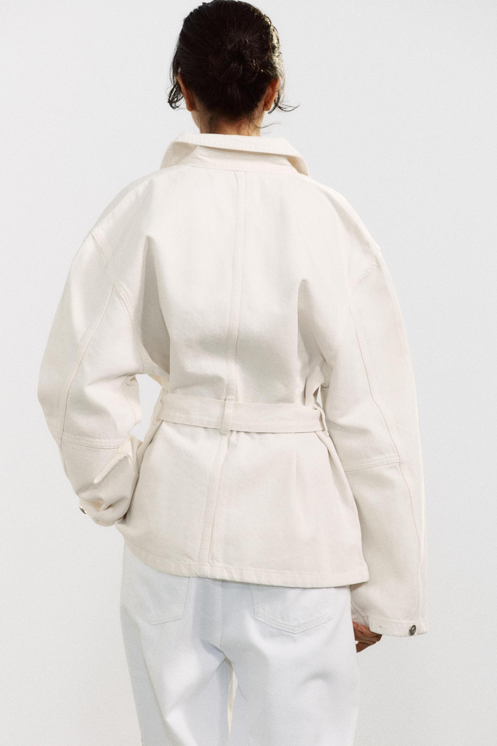 BELTED TRF DENIM JACKET Product Image