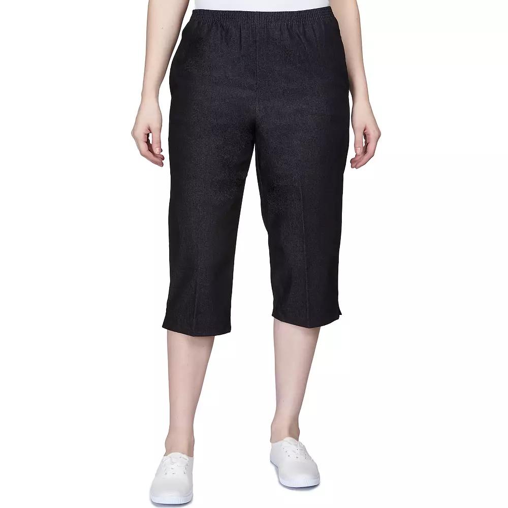 Women's Alfred Dunner Pull-On Denim Capri Pants,  Product Image