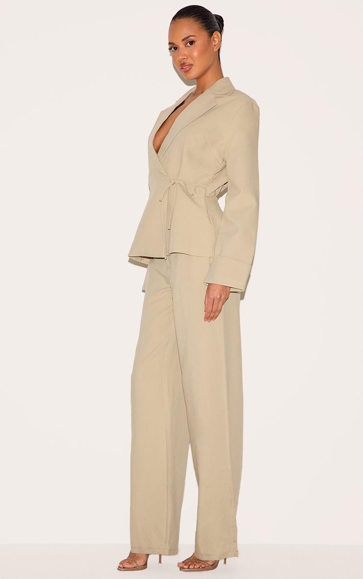  Clay Premium Woven Tie Side Blazer Jumpsuit Product Image