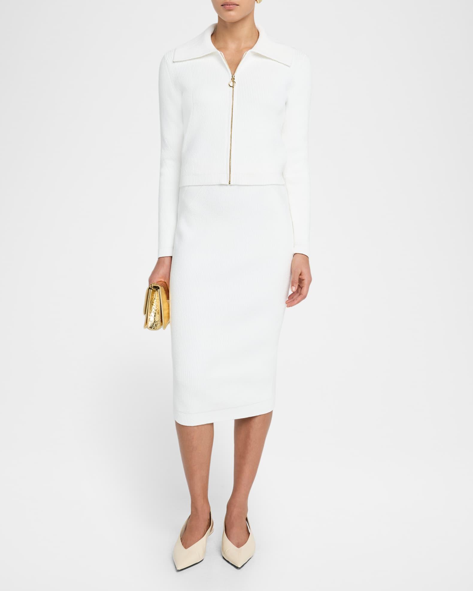 Rib-Knit Midi Skirt Product Image