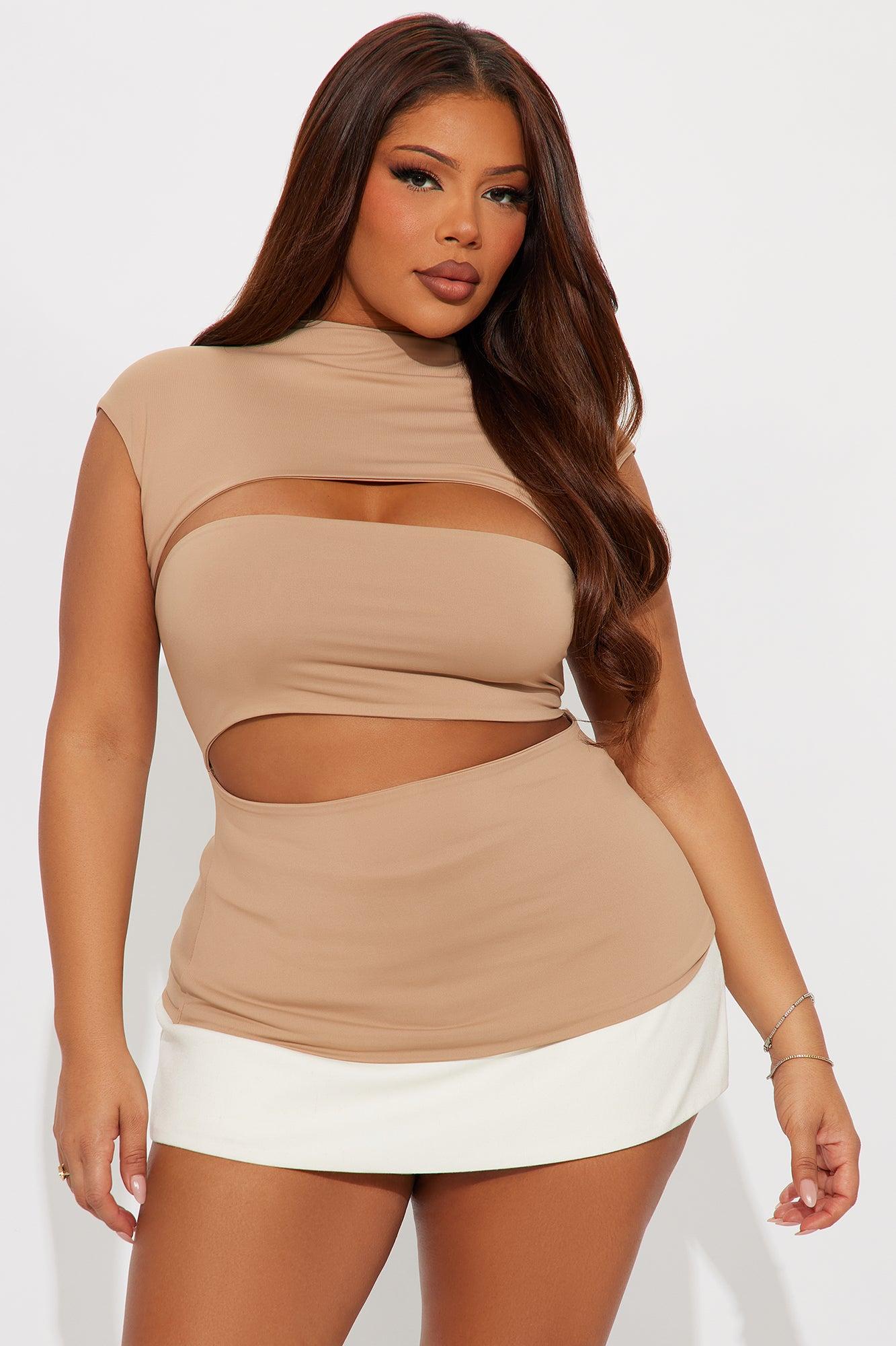 Flyn Double Lined Short Sleeve Top - Mocha Female Product Image