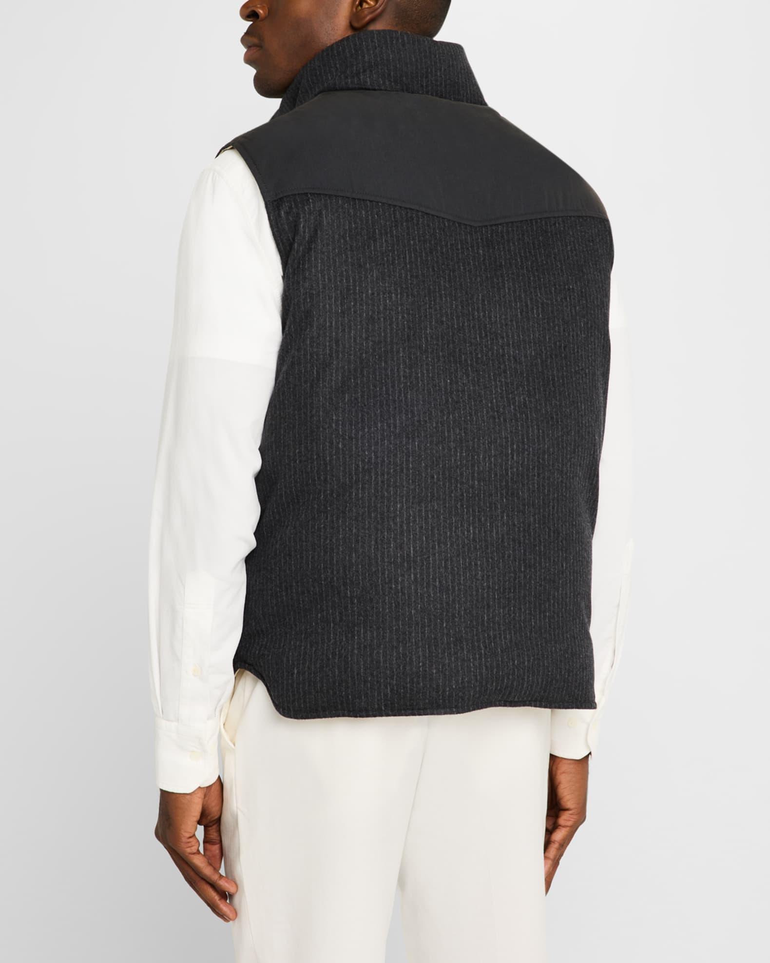 Men's Mixed Media Snap-Front Down Vest Product Image