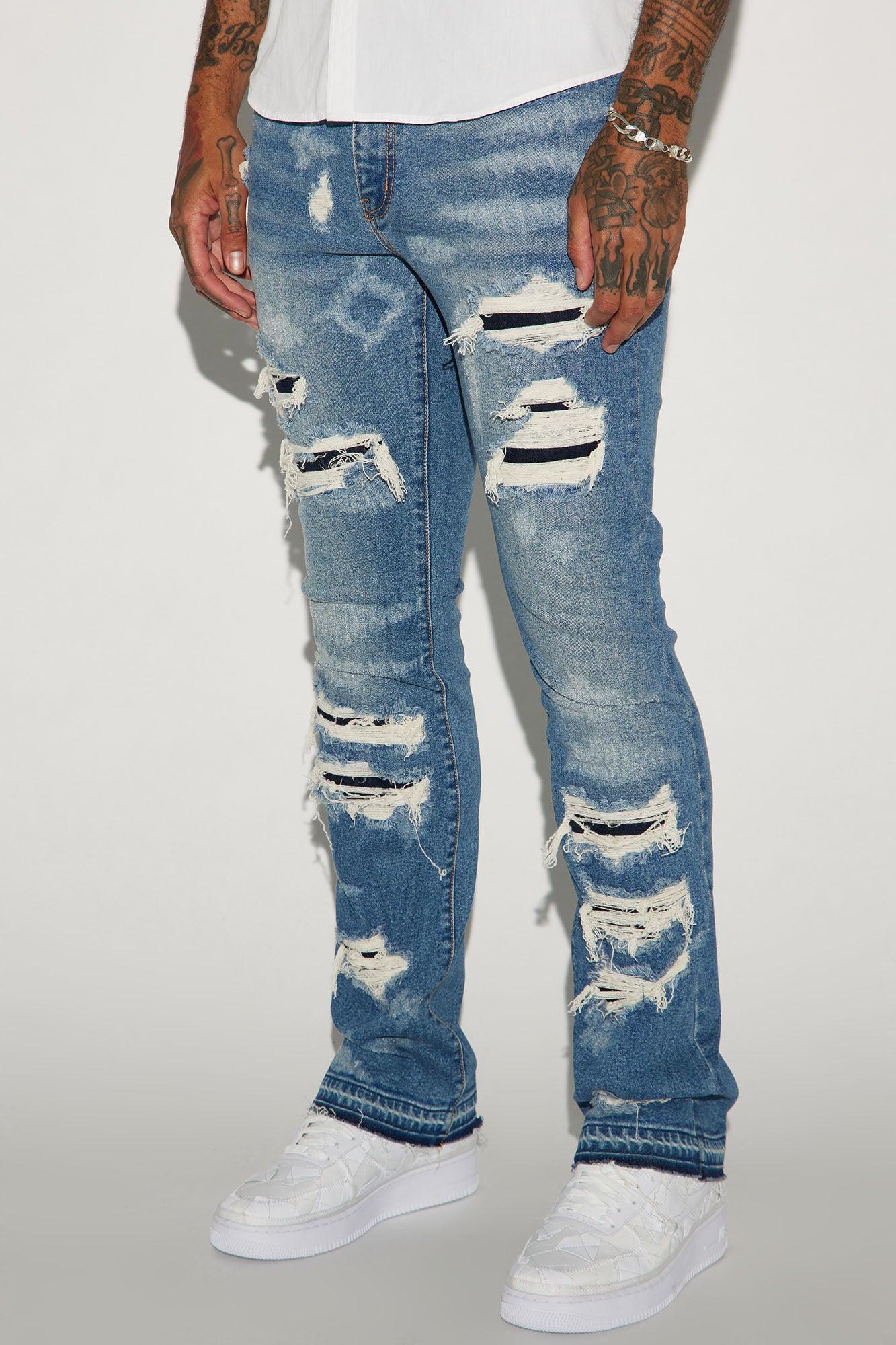 Cuff Me Stacked Skinny Flared Jeans - Medium Wash Product Image