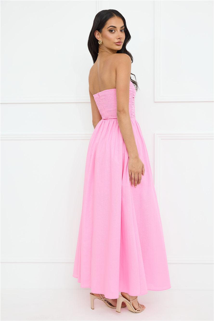Luciana Strapless Maxi Dress Pink Product Image