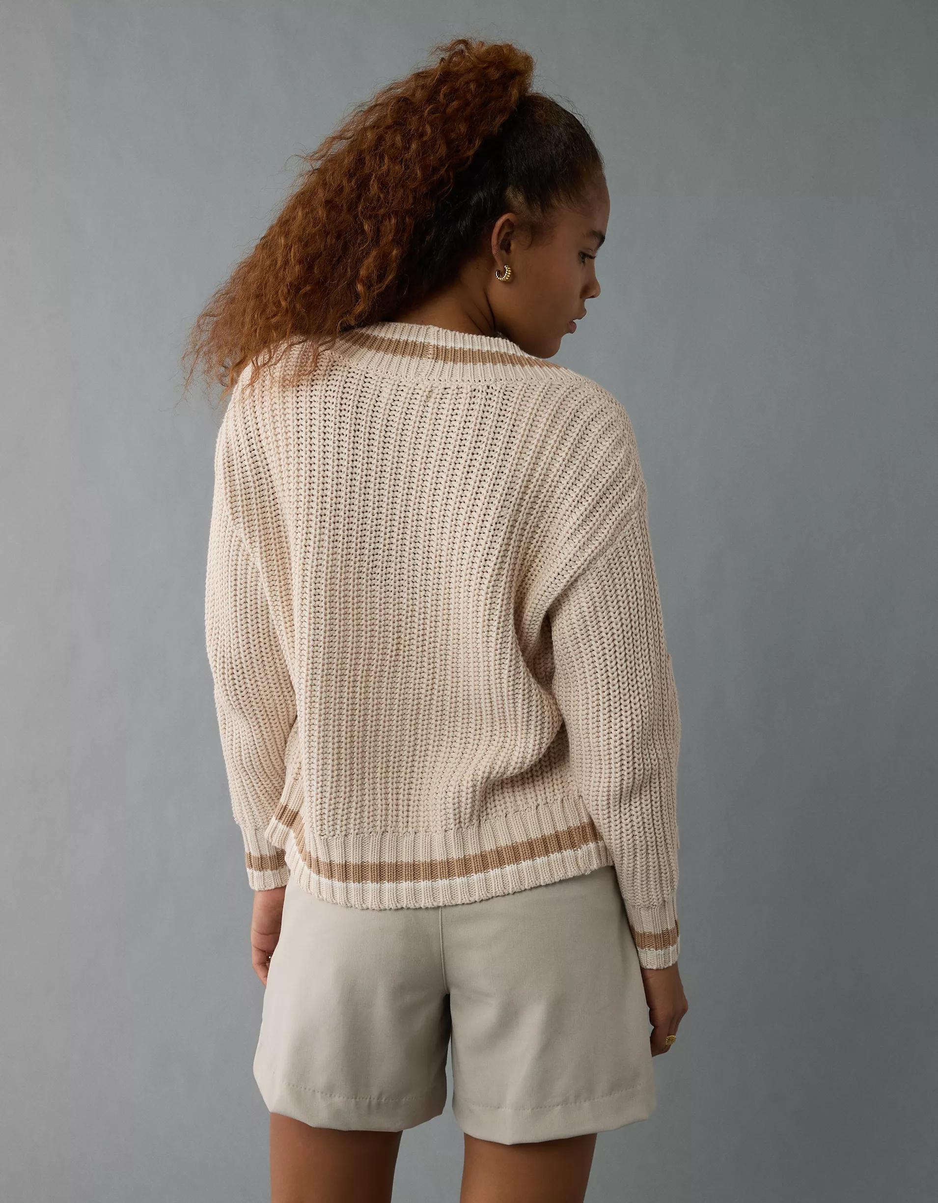 AE Tipped Button-Up Cardigan Product Image