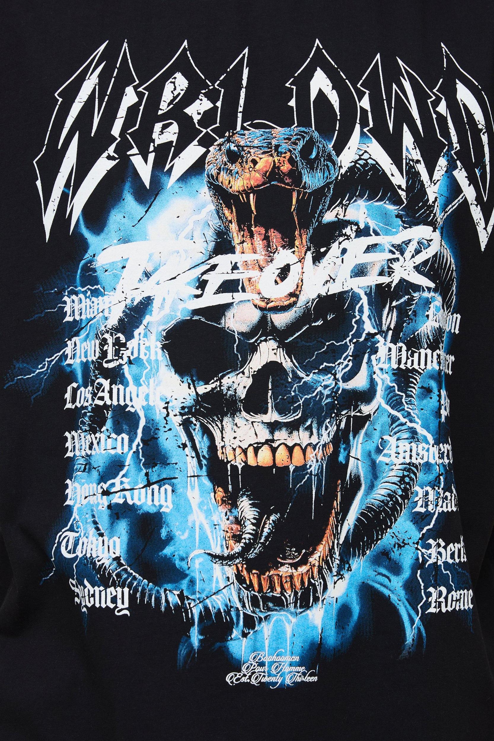 Oversized Boxy Extended Neck Skull Graphic Tank | boohooMAN USA Product Image