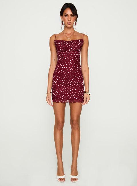 Sugar Mini Dress Red Polka Product Image