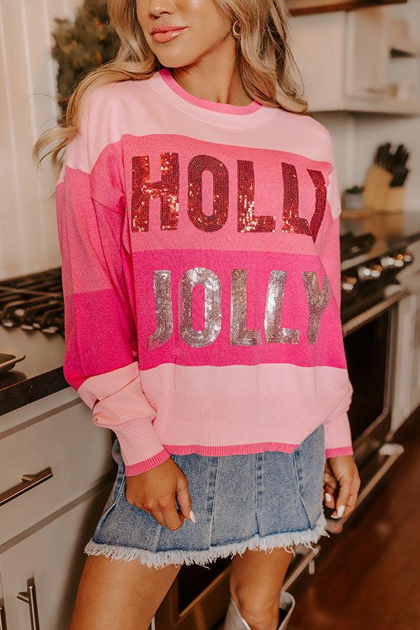 Holly Jolly Sequin Sweater Top Product Image