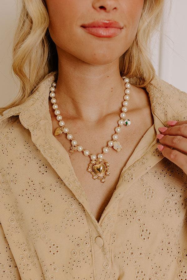 Chic Moment Charm Necklace in Ivory Product Image