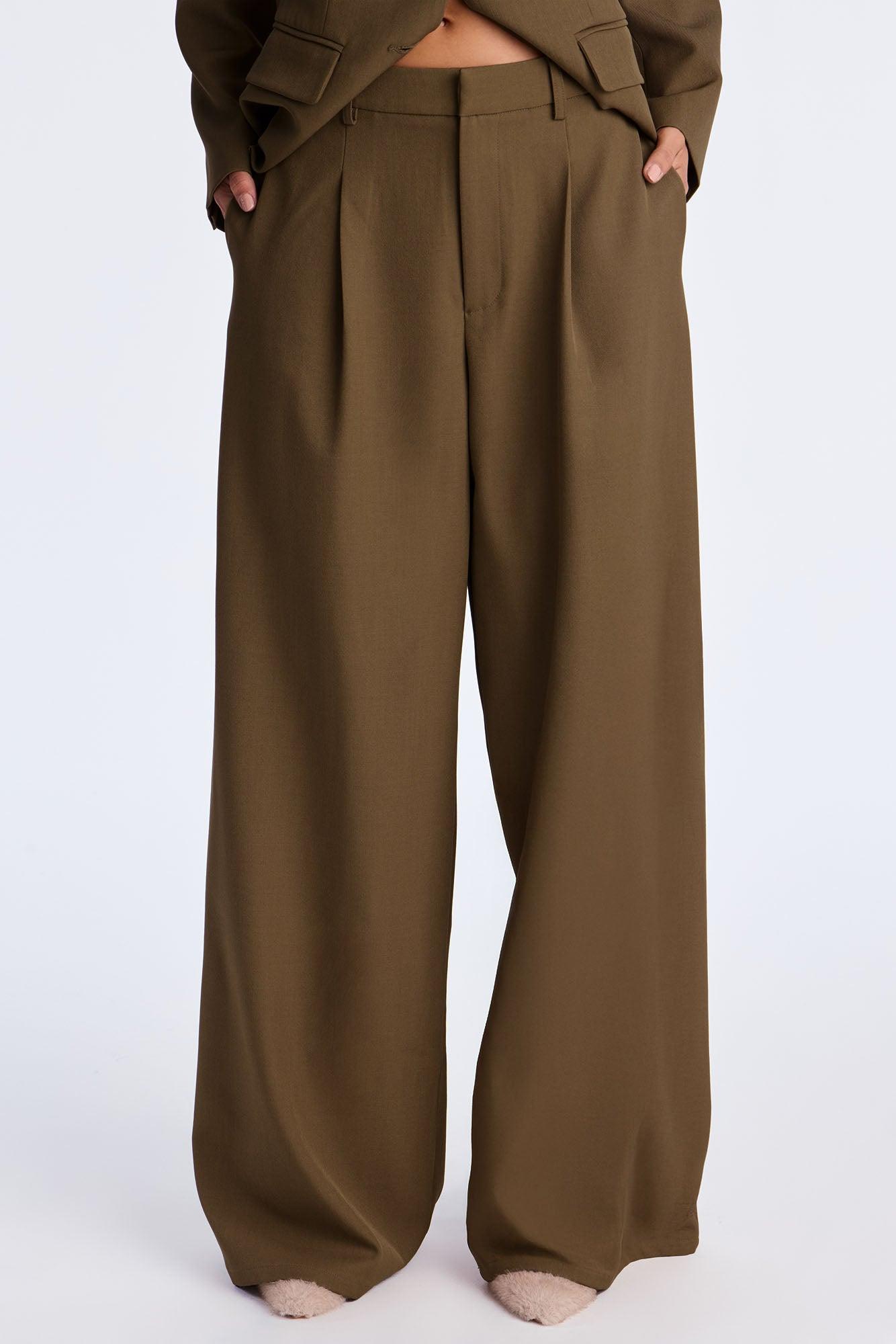 Boss Moves Belted Blazer Pant Set - Olive Female Product Image
