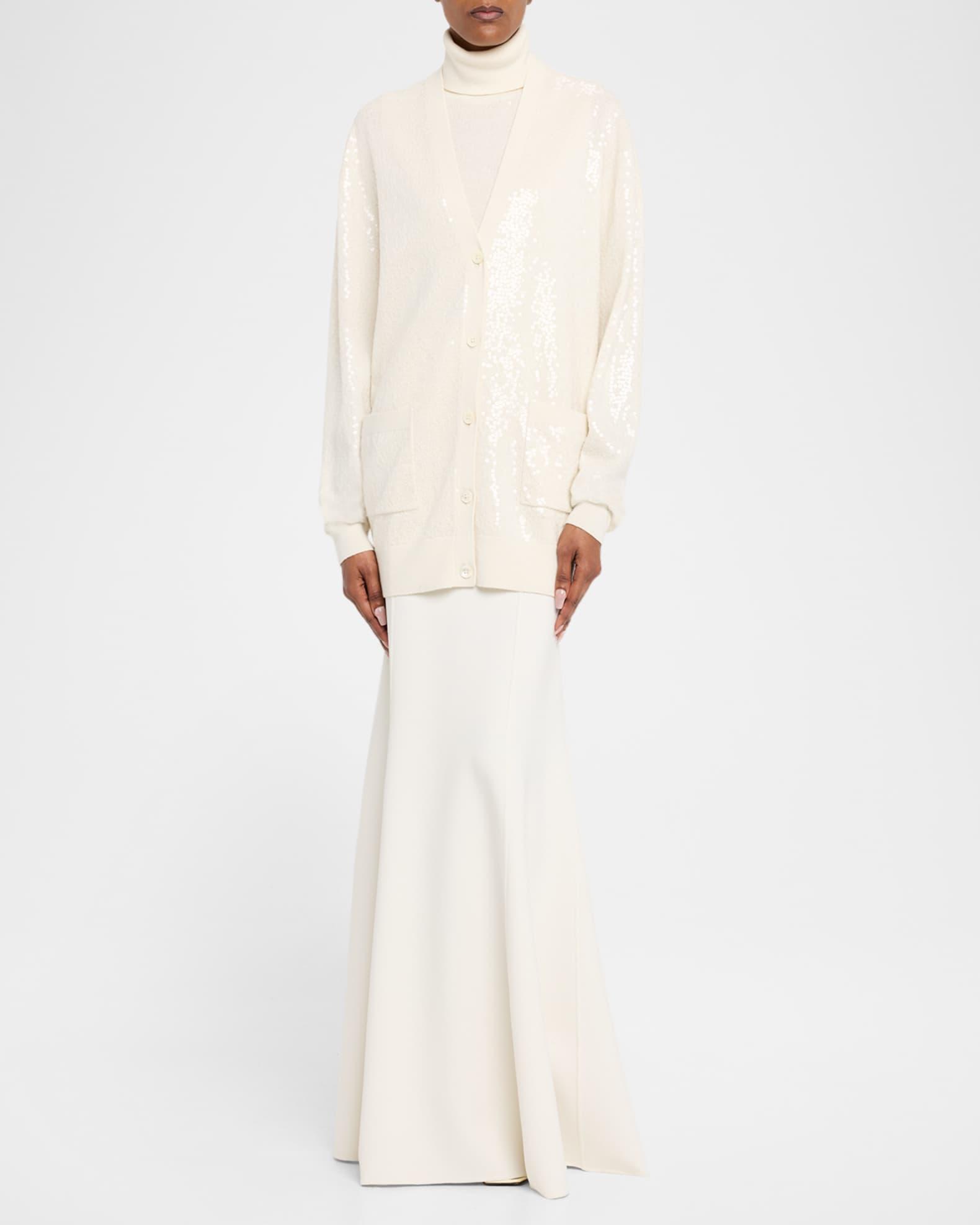 Embellished Sequin Oversized Cashmere Cardigan Product Image