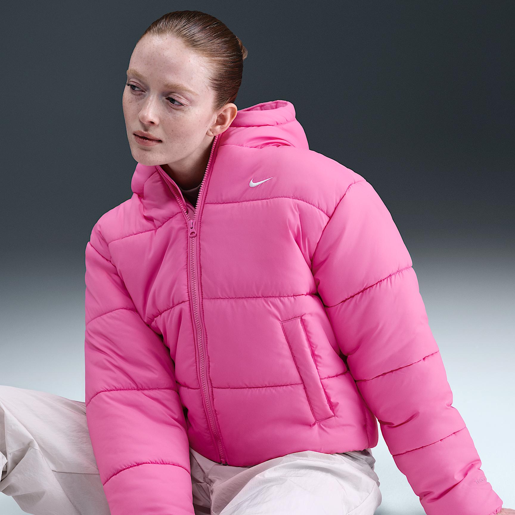 Womens Nike Sportswear Classic Puffer Therma-FIT Loose Hooded Jacket | FZ5899-675 Product Image