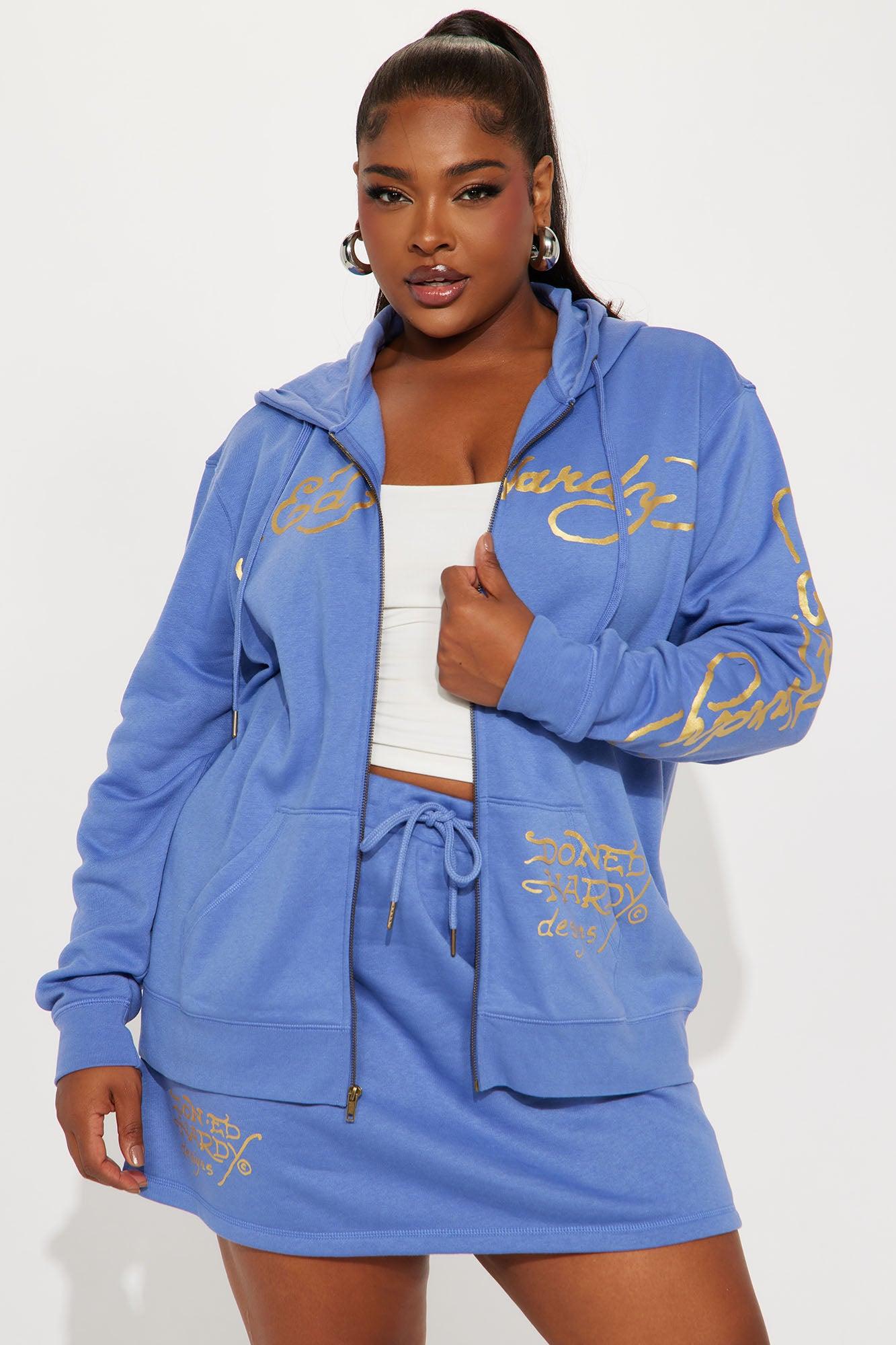 Ed Hardy Tiger Lotus Skirt Set - Blue Product Image