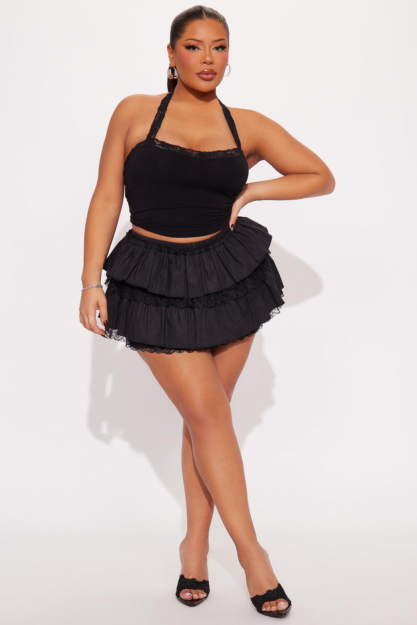 Lucy Ruffle Bloomer Skort - Black Product Image