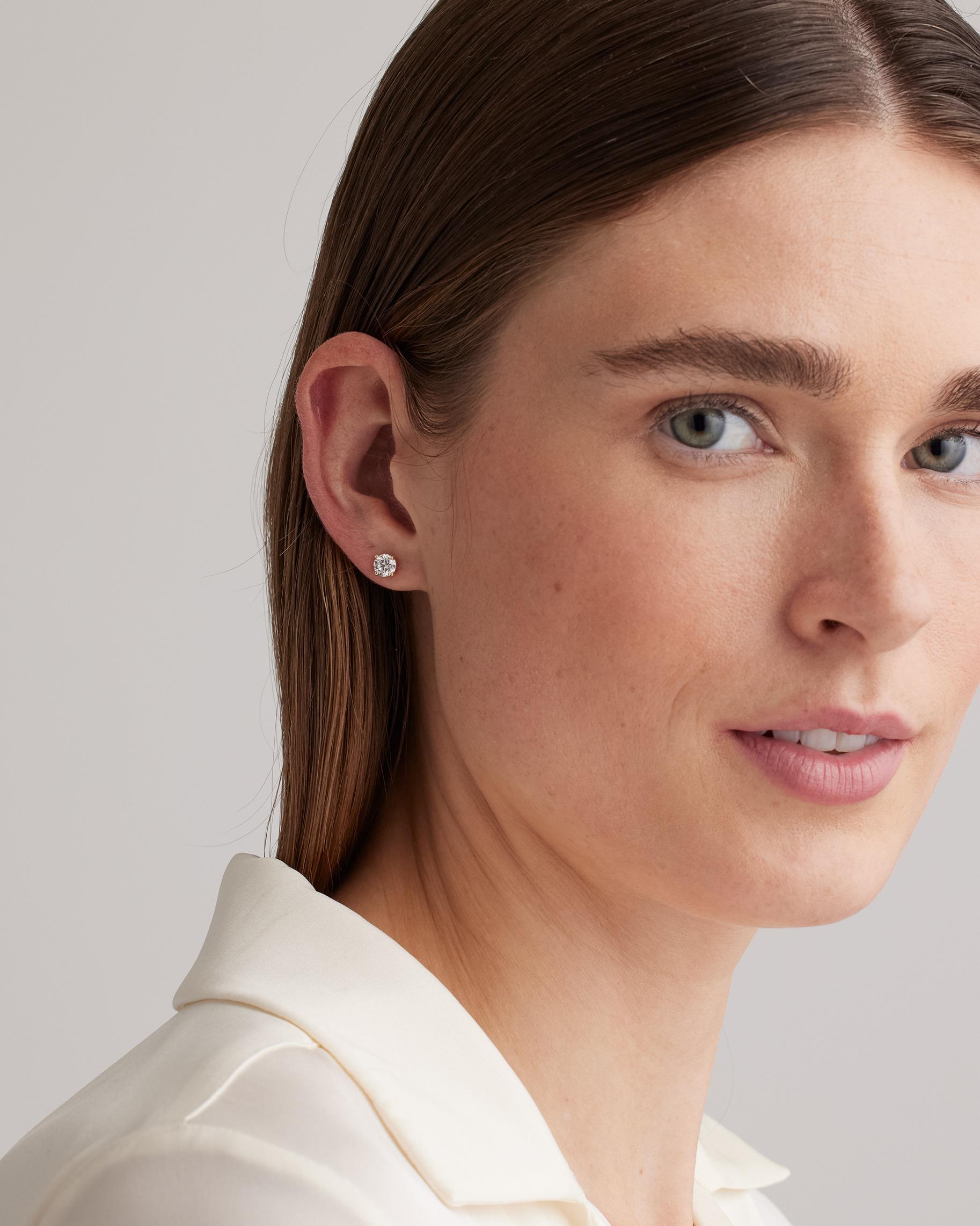 Quince | Women's 14K Gold Lab Grown Diamond Four-Prong Solitaire Studs Product Image