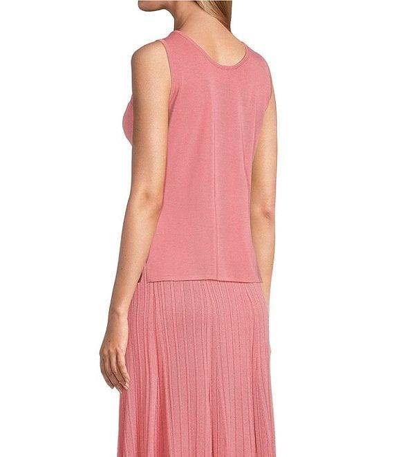 MISOOK Knit Double Scoop Neck Sleeveless Tank Product Image