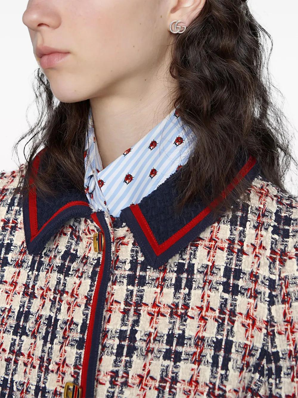 sterling silver GG Marmont flower earrings Product Image