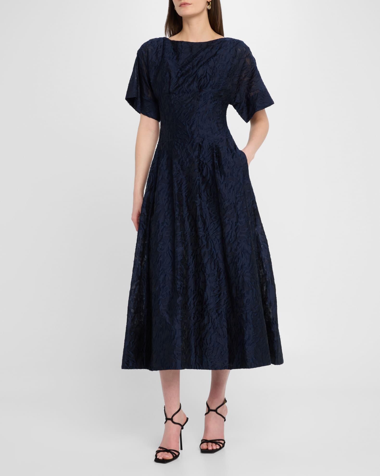 Rosalie Pleated Fil Coupe Midi Dress Product Image