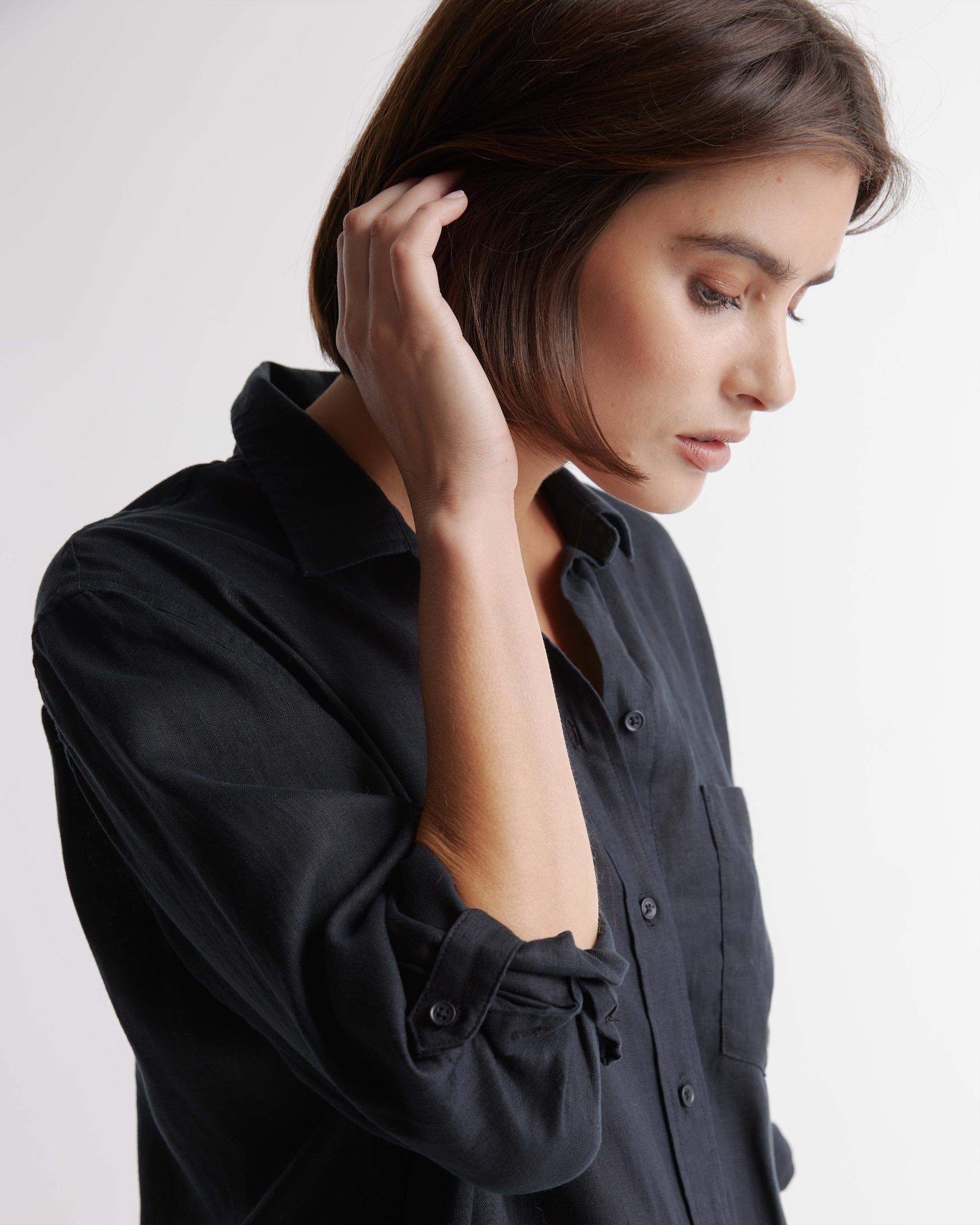Quince | Women's 100% European Linen Shirt Dress Organic Linen Product Image
