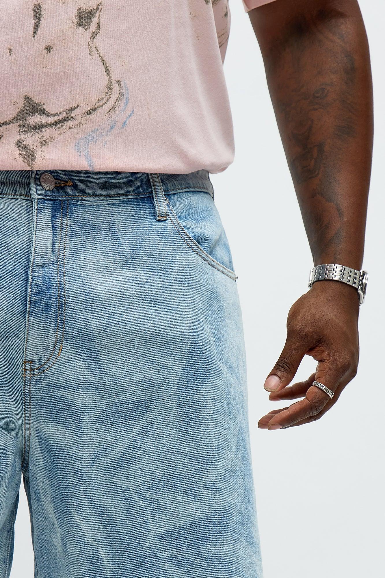 Relaxed Get You There Denim Shorts - Light Blue Wash Male Product Image