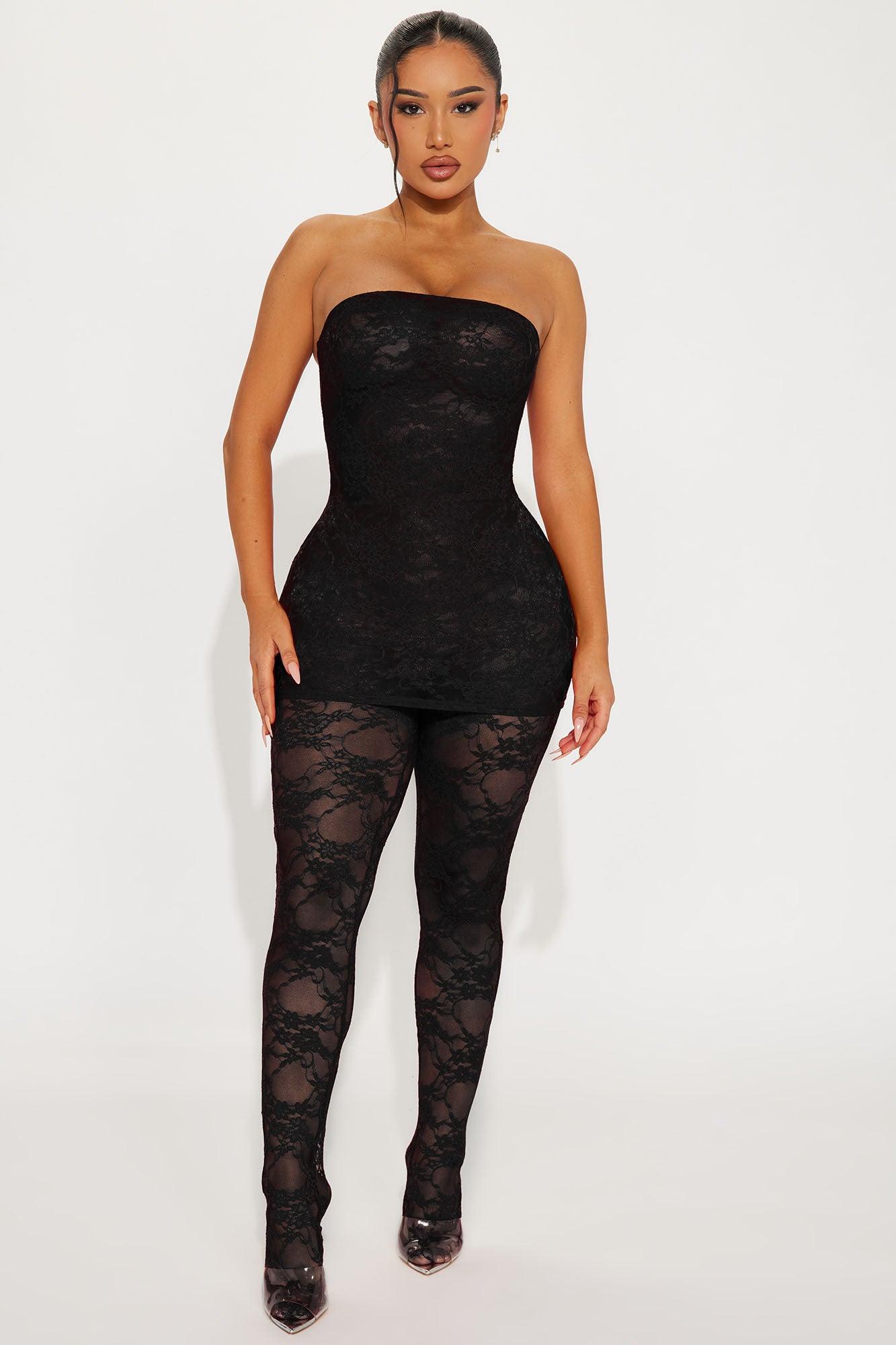 Look Out For Me Lace Jumpsuit - Black Product Image