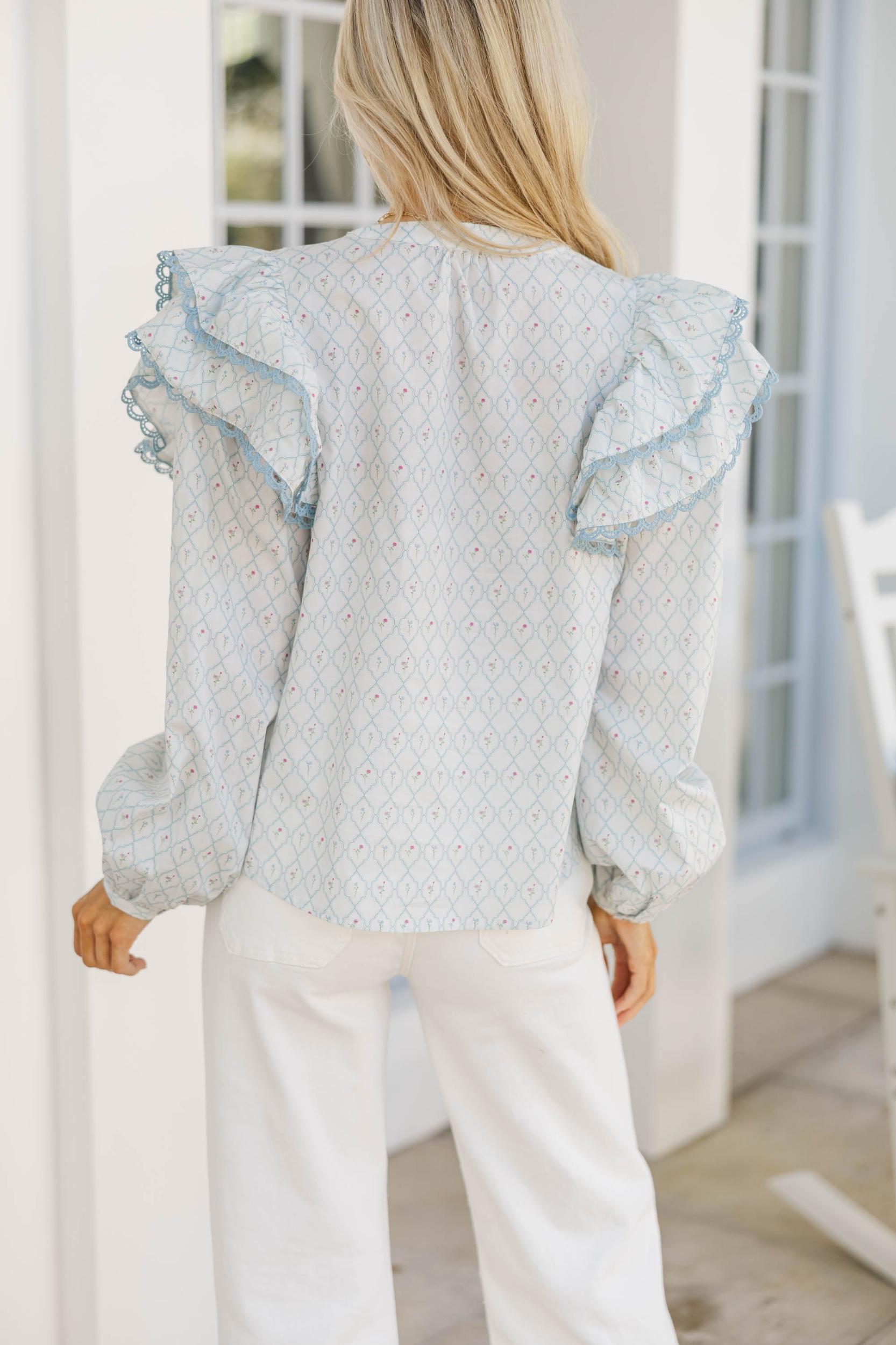 The Rendezvous Cream Medallion Blouse Female Product Image