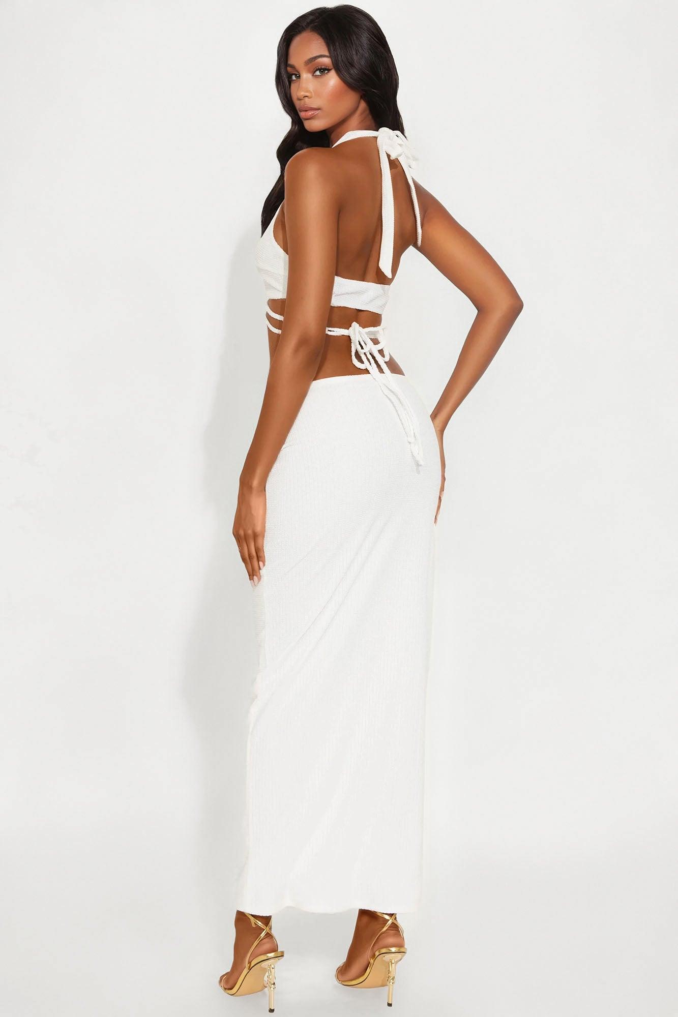 On Island Time Maxi Skirt Set - White Female Product Image