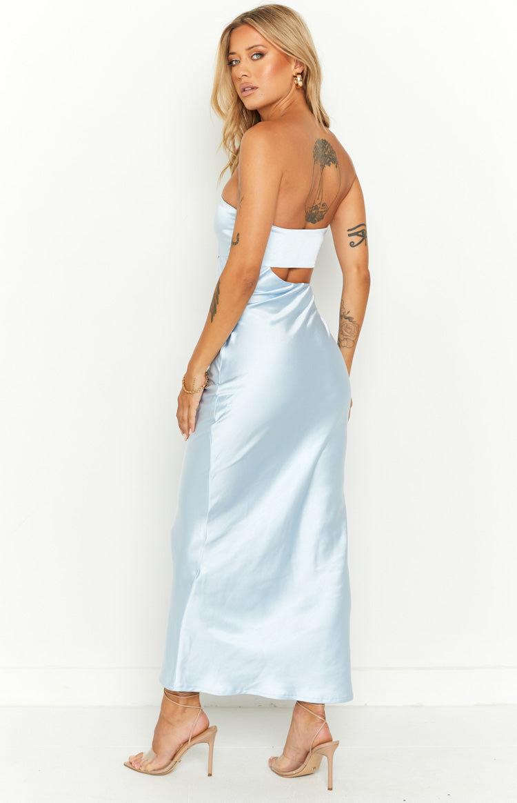 Blair Ice Blue Strapless Maxi Dress Product Image