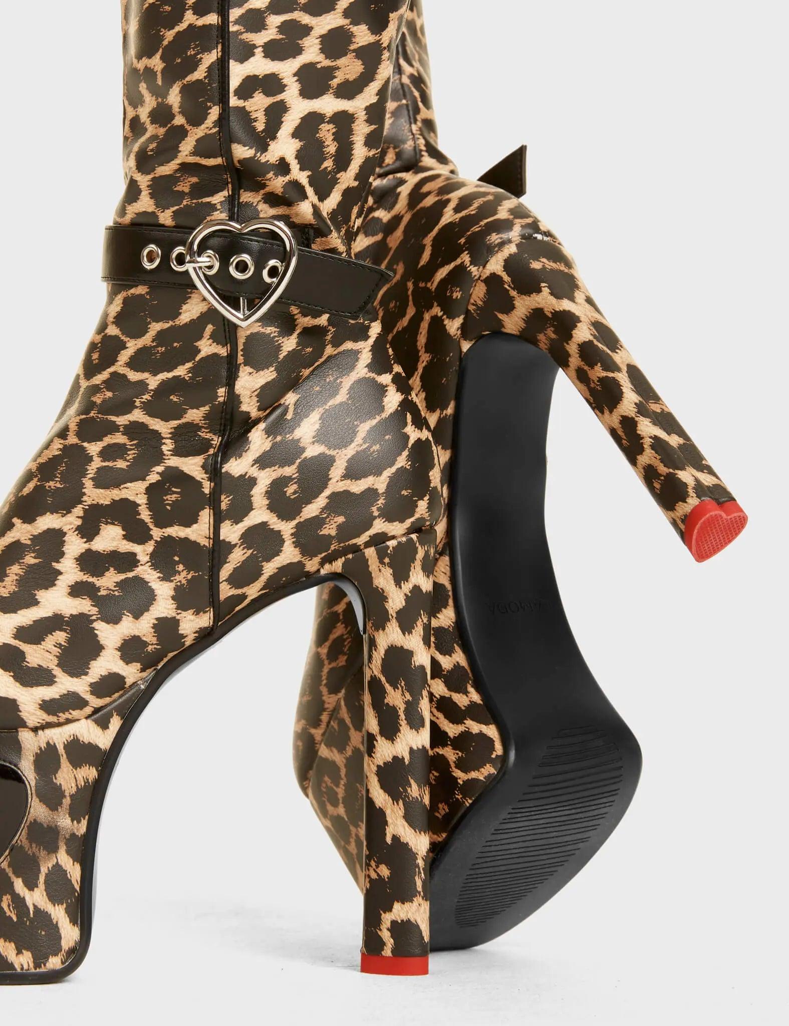 Fuzzy Platform Knee High Boots Product Image