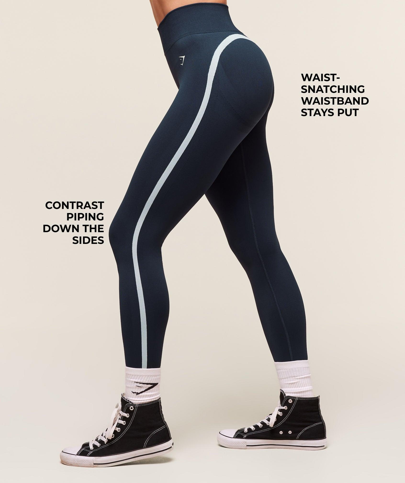 Gymshark Lift Campus Seamless Leggings - Heavy Blue Female Product Image