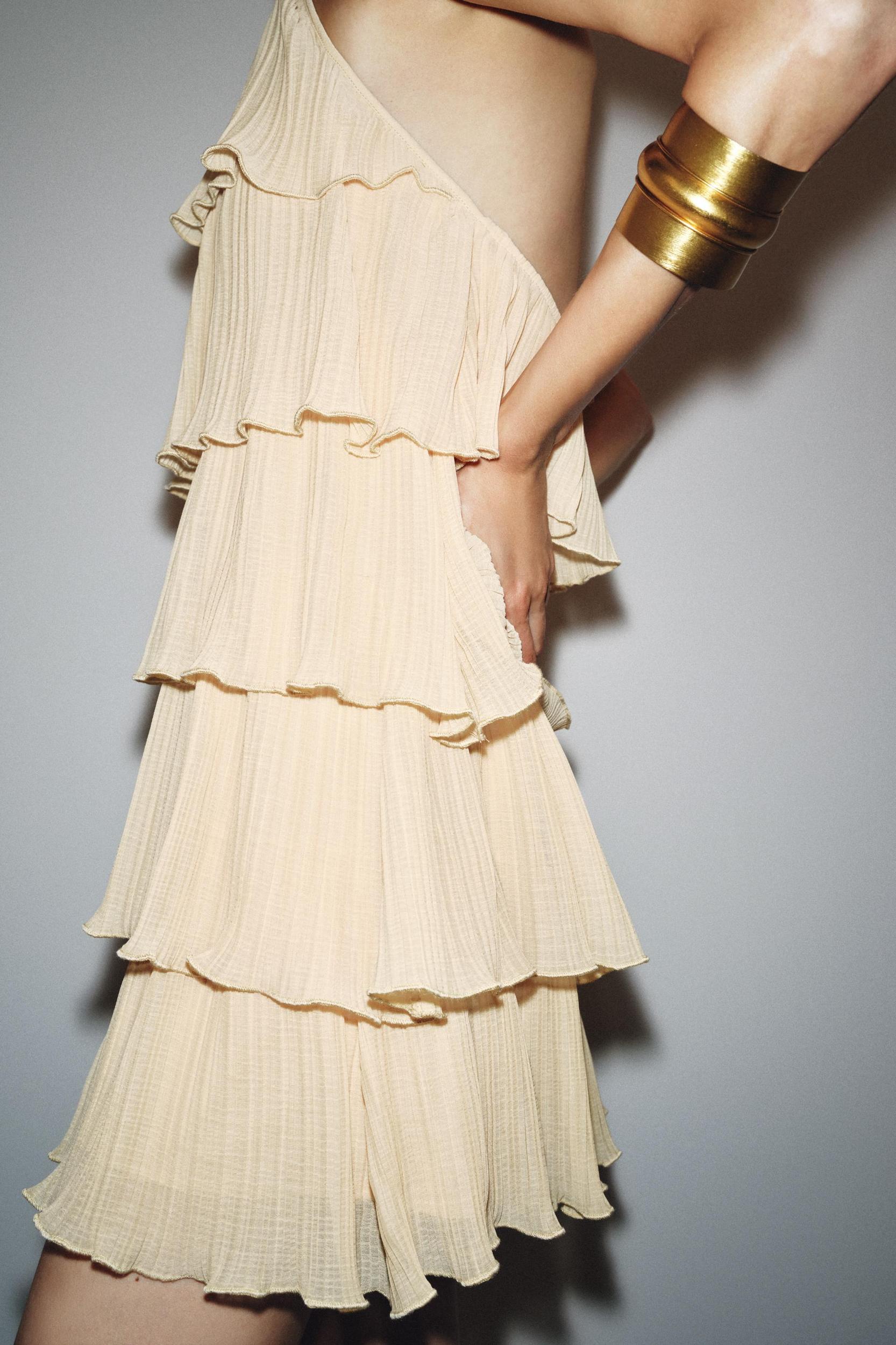 RUFFLED HALTER DRESS Product Image