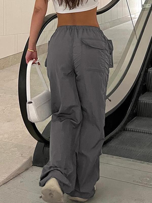 Low Rise Drawstring Cargo Pants Product Image