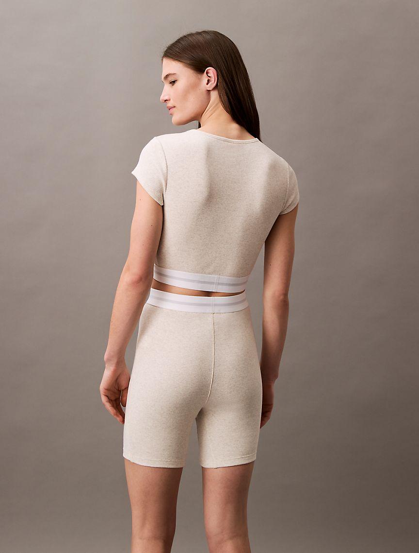 Cotton Stretch Rib Cropped Tee Product Image