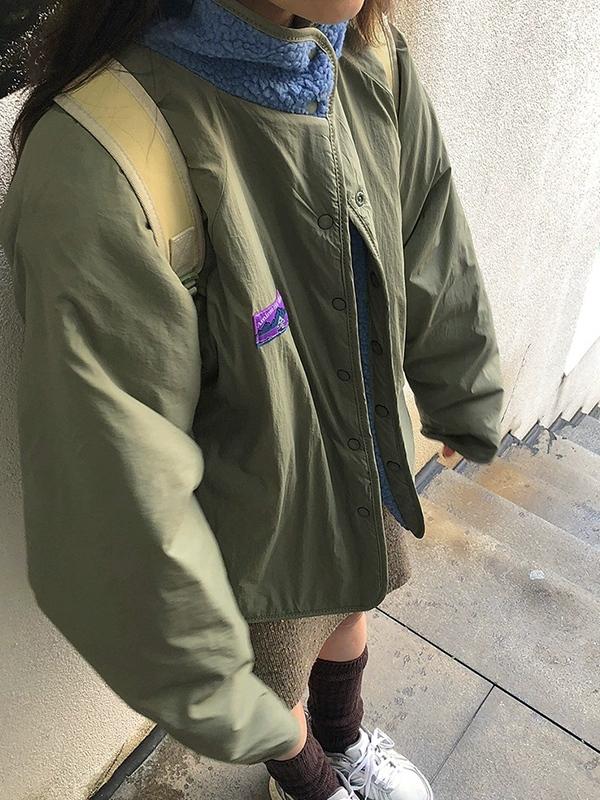 Reversible Contrast Color Lambswool Jacket Product Image