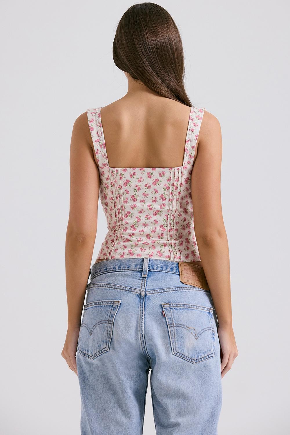 Chicca  white rosebud print top Product Image
