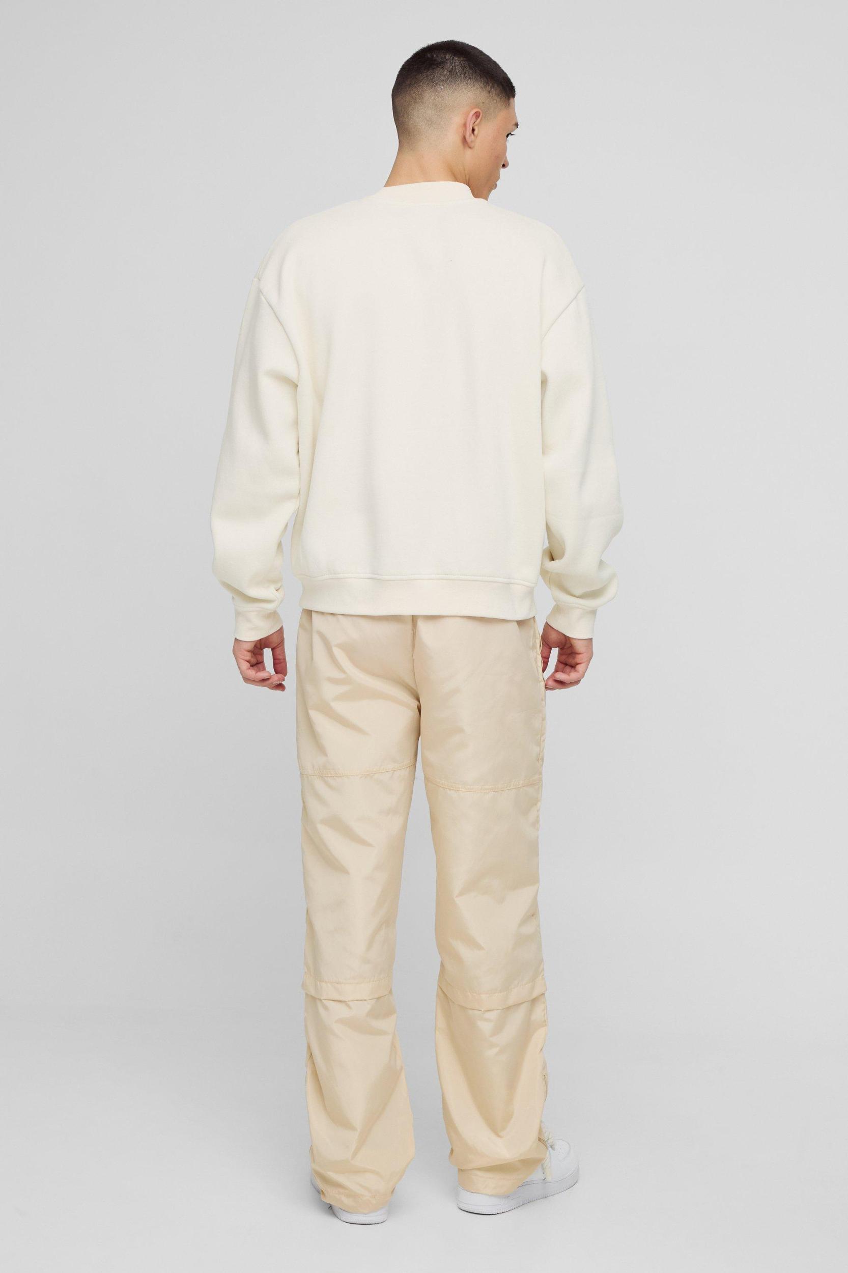 Elasticated Waist Relaxed Nylon Branded Pants | boohooMAN USA Product Image