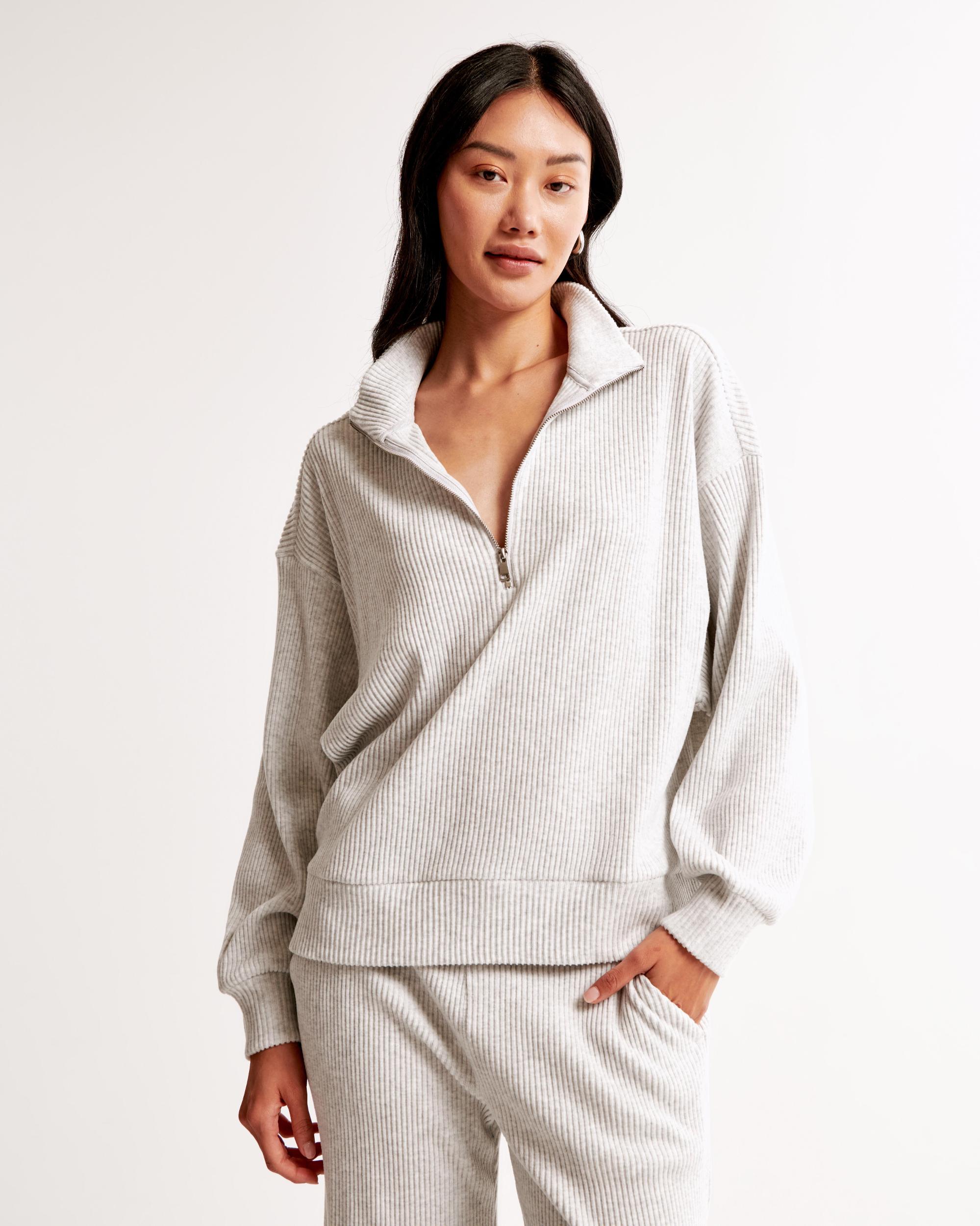 Lounge Brushed Rib Half-Zip Product Image