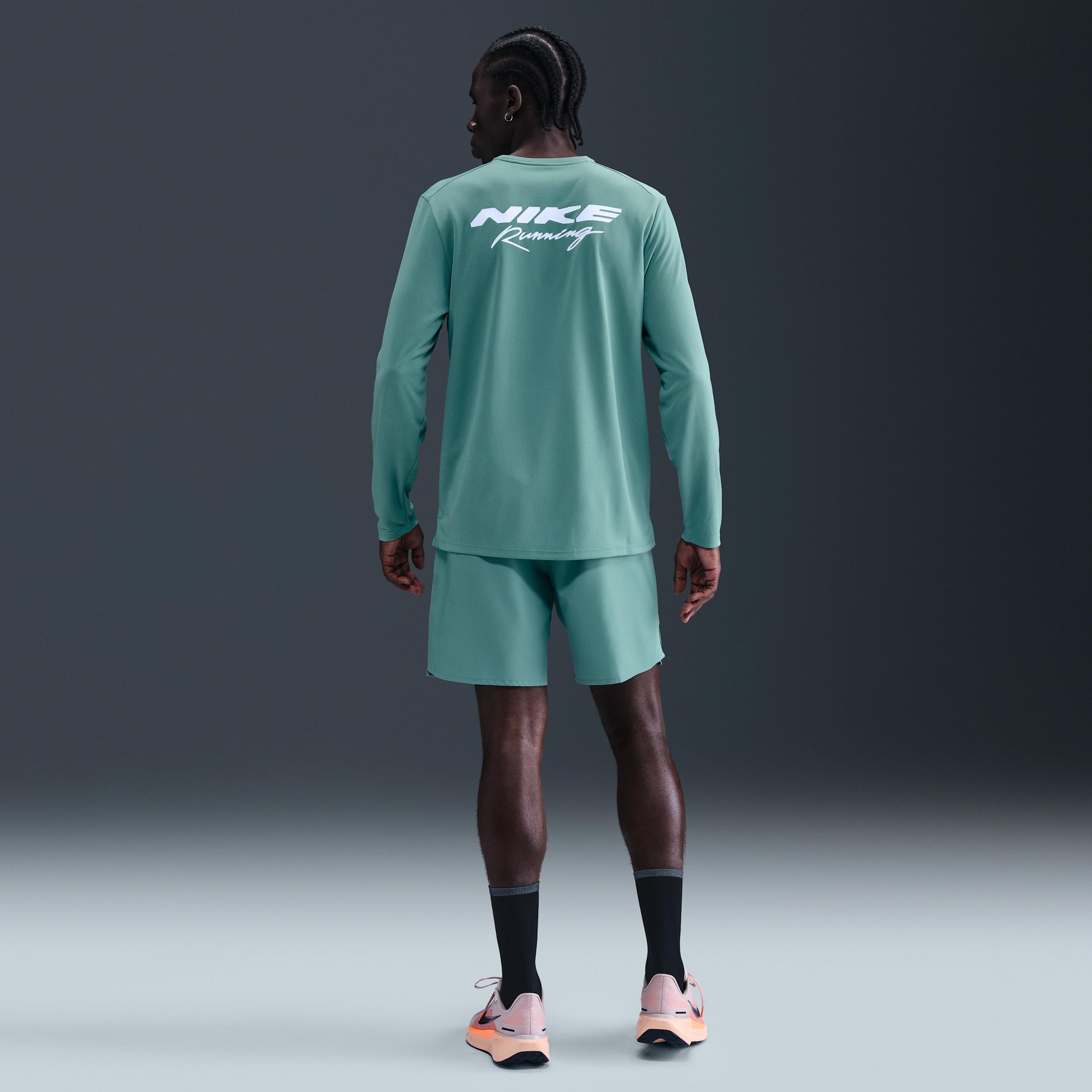 Nike Mens Miler Dri-FIT UV Long-Sleeve Running Top | HV2660-017 Product Image