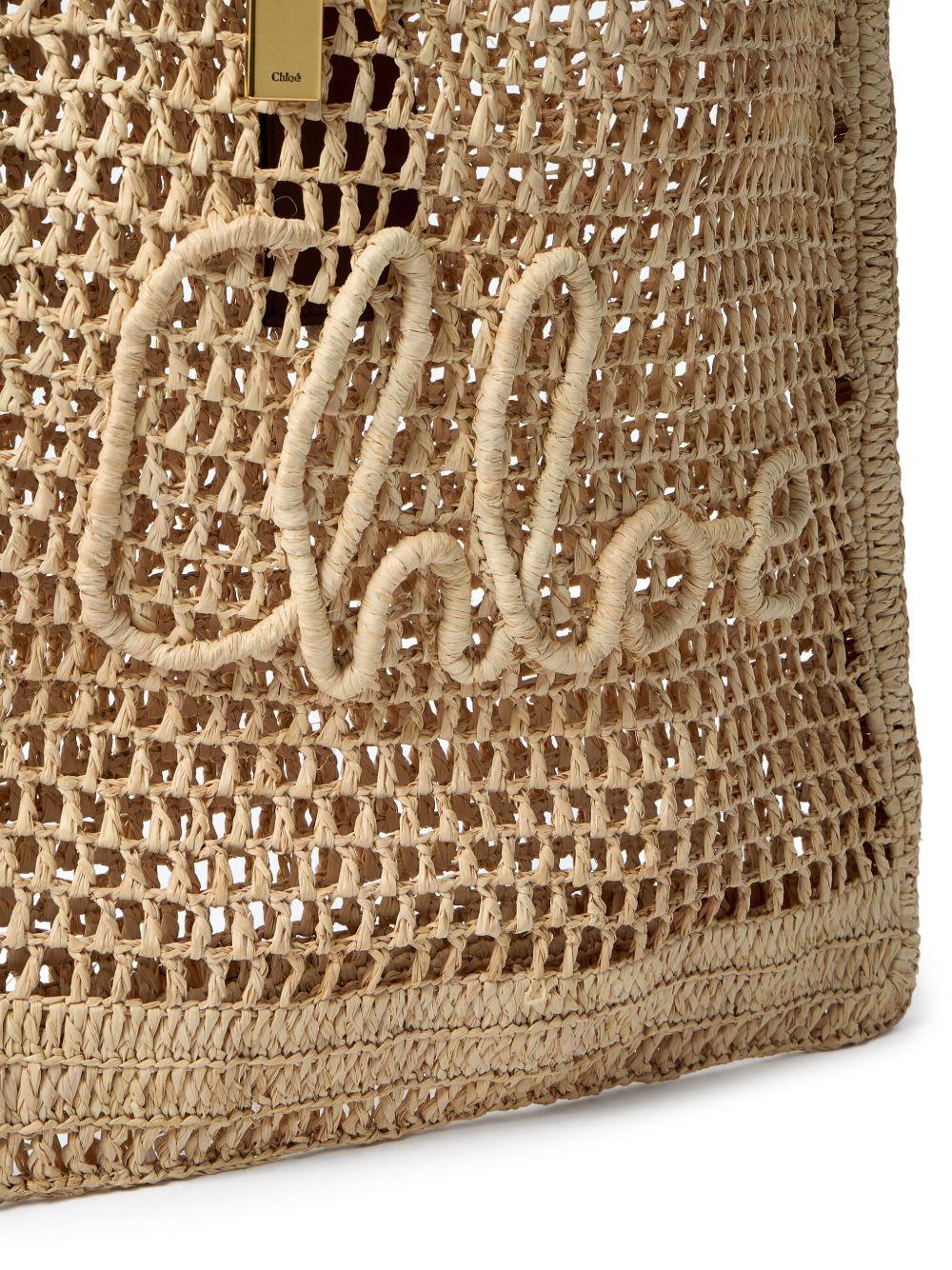 Summer Banana logo-detail raffia tote bag Product Image