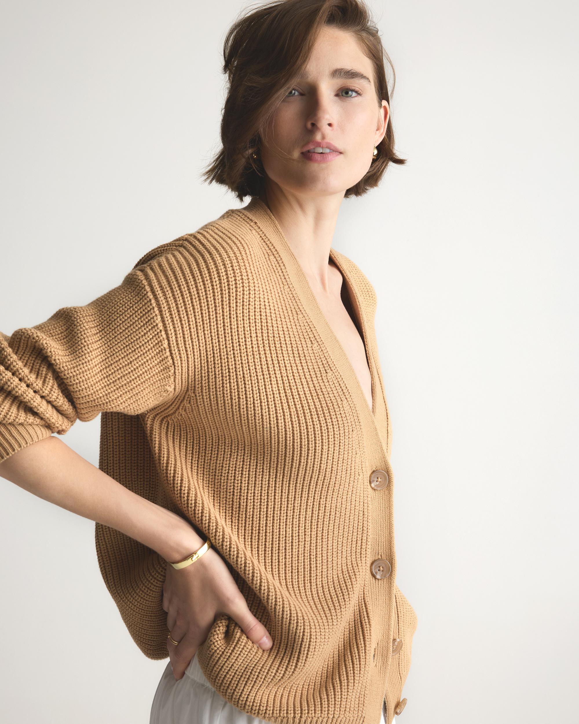 Quince | Women's OverSized Boyfriend Cardigan Sweater Size XS, Organic Cotton Product Image