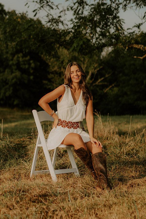 Boardwalk Brunch Babydoll Mini Dress In White Product Image