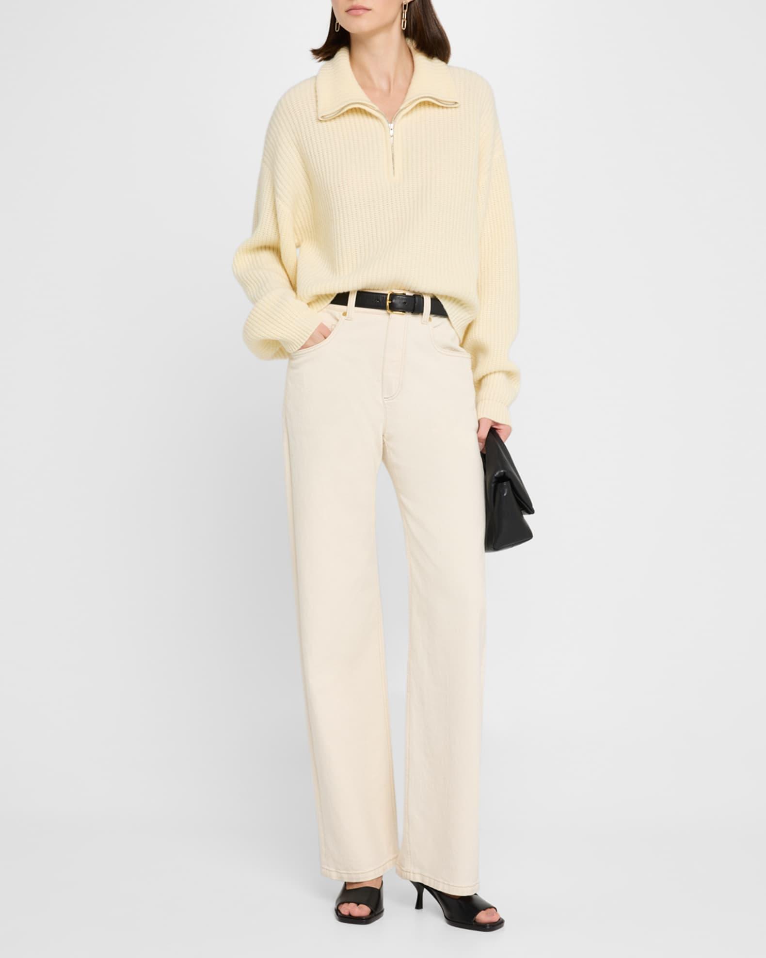 Millie Ribbed Stand-Collar Cashmere Pullover Product Image