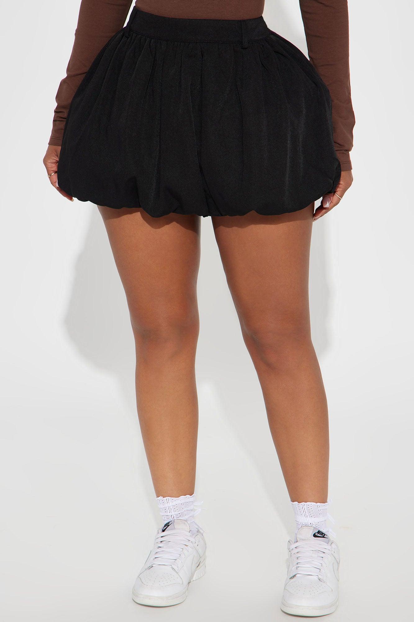 Spotlight On Me Bubble Mini Skirt - Black Product Image