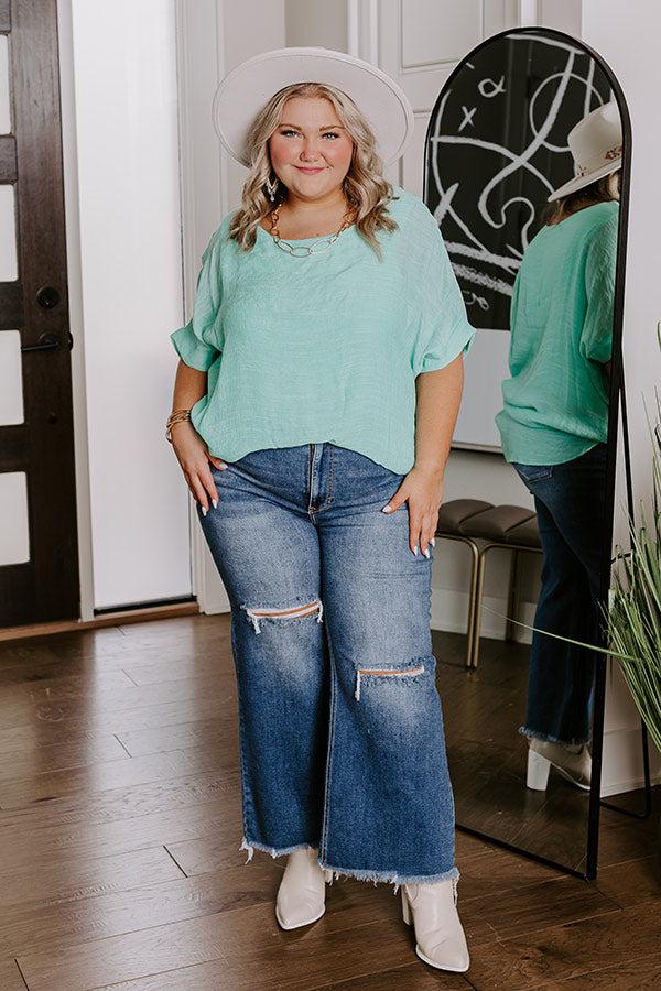 Grateful Life Shift Top In Mint Curves Product Image