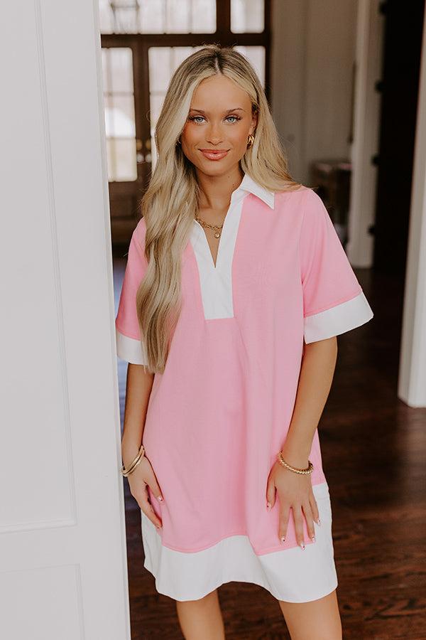 Country Club Brunch Mini Dress in Pink Product Image