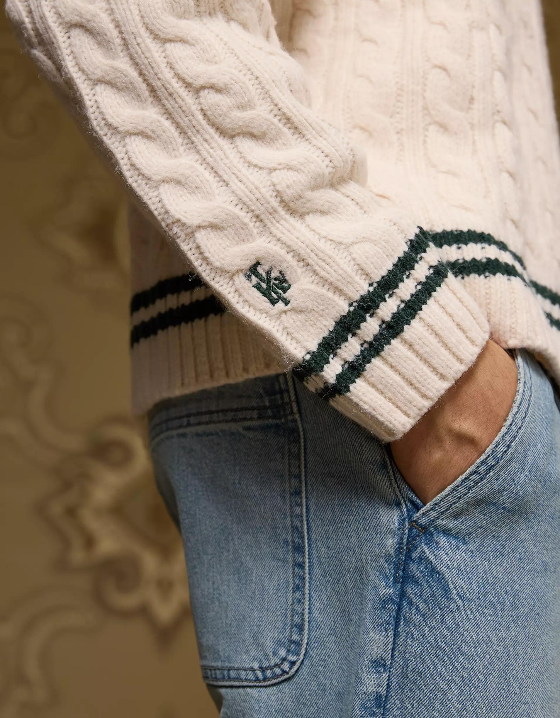 AE x Tru Kolors Cable Knit Cricket Sweater Product Image