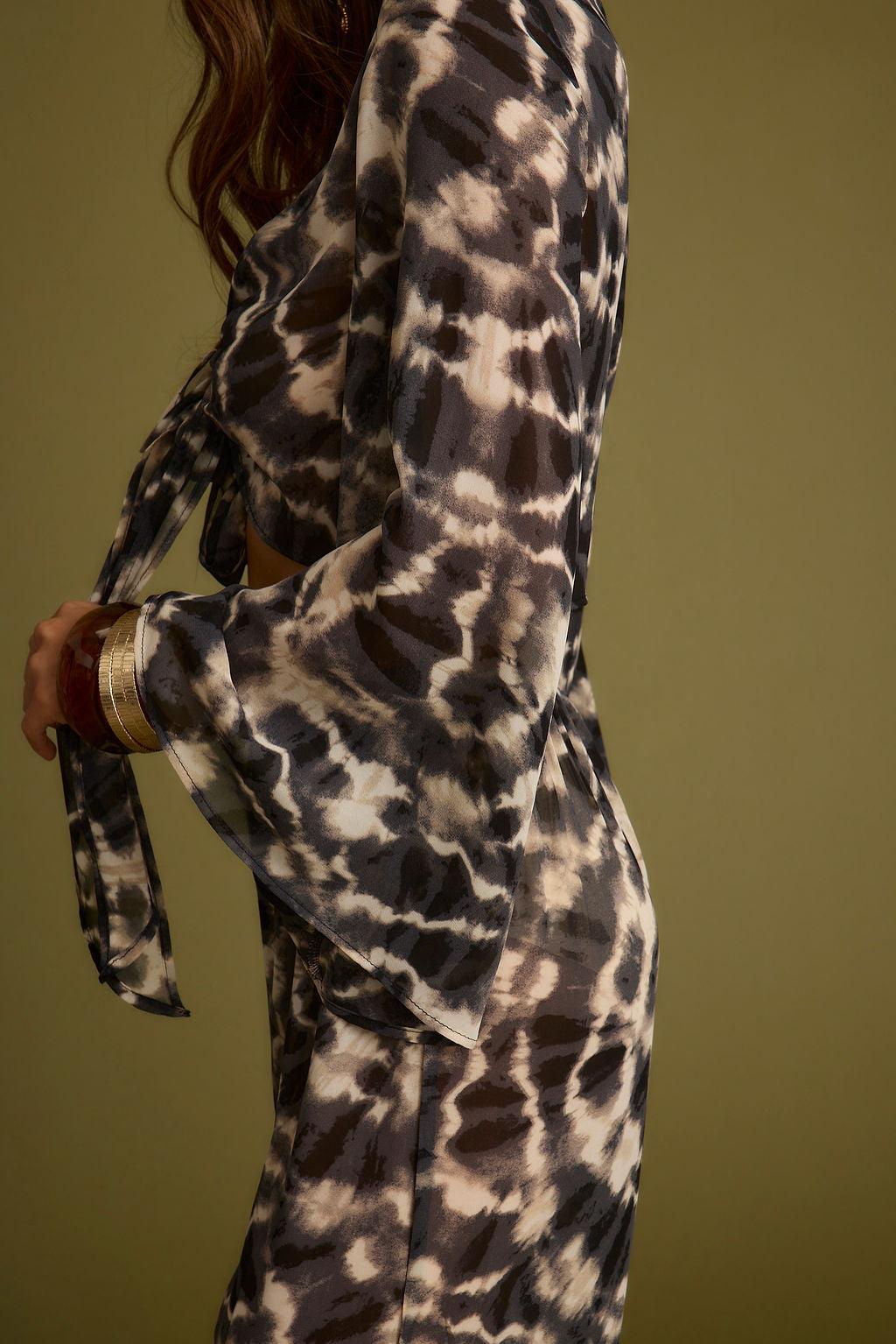 Rosario Tie Dye Wrap Top Product Image