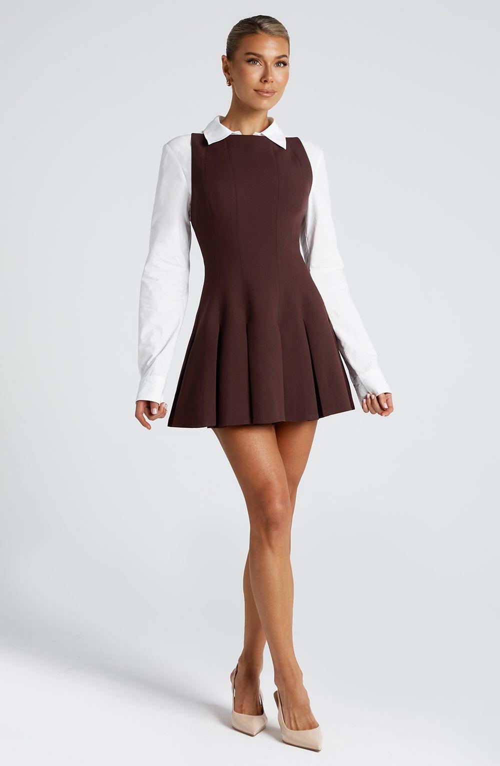 Rory Mini Dress - Plum Brown Product Image